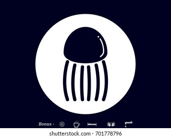 jellyfish, icon, vector illustration eps10