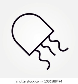 jellyfish icon, vector illustration. Flat vector illustration in black on white background. 