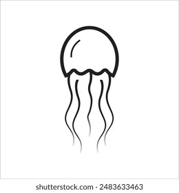 JELLYFISH ICON VECTOR ILLUSTRATION SYMBOL DESIGN