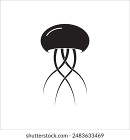 JELLYFISH ICON VECTOR ILLUSTRATION SYMBOL DESIGN