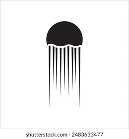 JELLYFISH ICON VECTOR ILLUSTRATION SYMBOL DESIGN