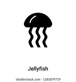 Jellyfish icon vector isolated on white background, logo concept of Jellyfish sign on transparent background, filled black symbol