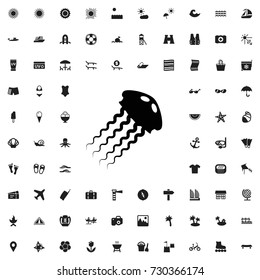 Jellyfish icon. vector isolated icon for web and mobile on white background.. set of filled summer icons.