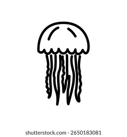 jellyfish icon vector, line style icon