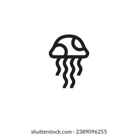 Jellyfish icon vector. Linear style sign for mobile concept and web design. Jellyfish symbol illustration. Pixel vector graphics - Vector.