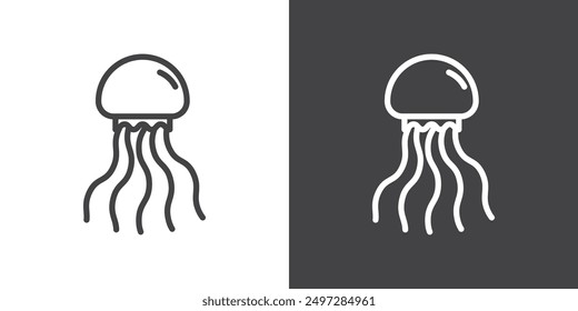 Jellyfish icon vector logo set collection for web app ui