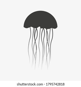 Jellyfish icon vector. Medusa illustration.