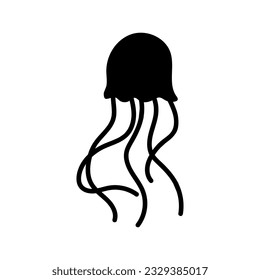 Jellyfish icon vector. Sea life illustration sign. Ocean symbol or logo.