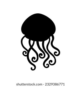 Jellyfish icon vector. Sea life illustration sign. Ocean symbol or logo.