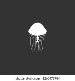 jellyfish icon vector. jellyfish sign on black background. jellyfish icon for web and app
