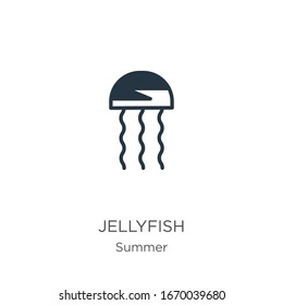 Jellyfish icon vector. Trendy flat jellyfish icon from summer collection isolated on white background. Vector illustration can be used for web and mobile graphic design, logo, eps10