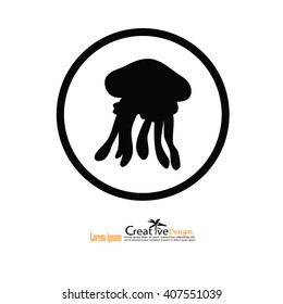 Jellyfish. Jellyfish icon.vector illustration