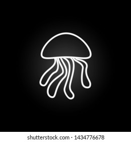 jellyfish illustration neon icon. Elements of marine live set. Simple icon for websites, web design, mobile app, info graphics