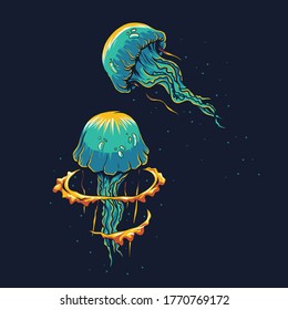 jellyfish illustration perfect for tshirt