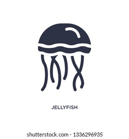 jellyfish isolated icon. Simple element illustration from summer concept. jellyfish editable logo symbol design on white background. Can be use for web and mobile.