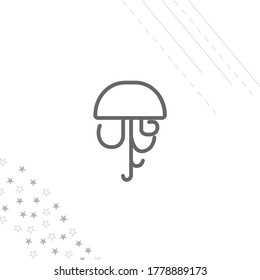Jellyfish isolated line icon for web and mobile