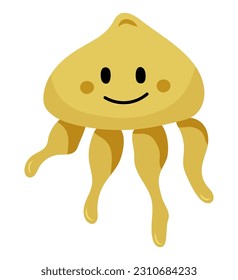 Jellyfish isolated on white background. Vector illustration.