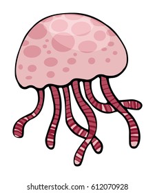 Jellyfish, isolated on white, vector illustration