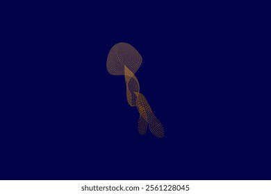 Jellyfish line abstract wavy. Vector illustration deign. Eps 10.