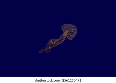 Jellyfish line abstract wavy. Vector illustration deign, Eps 10. 