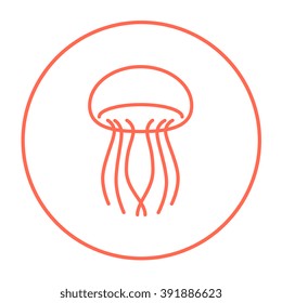 Jellyfish line icon.