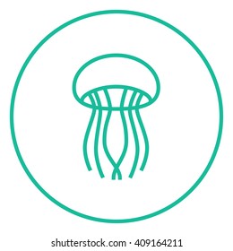 Jellyfish line icon.