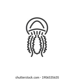 Jellyfish line icon. linear style sign for mobile concept and web design. Jellyfish medusa outline vector icon. Symbol, logo illustration. Vector graphics