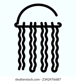 Jellyfish line icon. Medusa animal illustration isolated on white. Tropic Jellyfish silhouette outline style designed for and app. Eps 10.