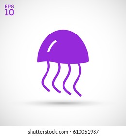 jellyfish line vector icon