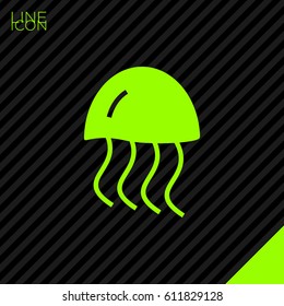 jellyfish line vector icon