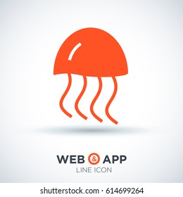 jellyfish line vector icon
