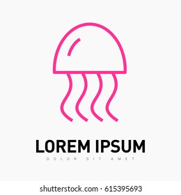 jellyfish line vector icon