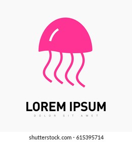 jellyfish line vector icon