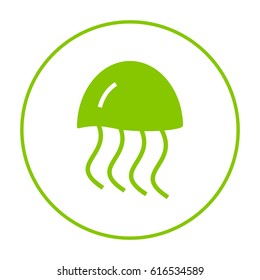 jellyfish line vector icon