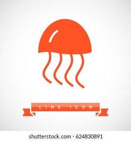 jellyfish line vector icon