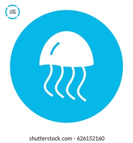 jellyfish line vector icon
