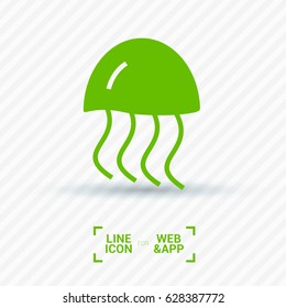 jellyfish line vector icon