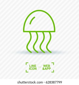 jellyfish line vector icon