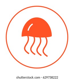 jellyfish line vector icon