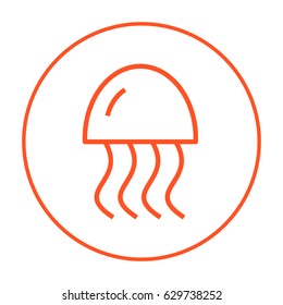 jellyfish line vector icon
