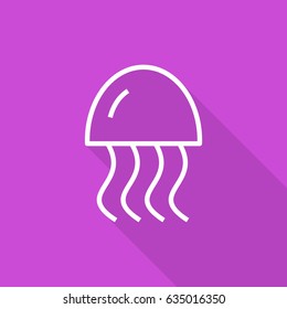 jellyfish line vector icon