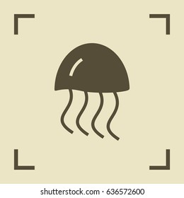 jellyfish line vector icon