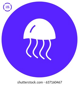 jellyfish line vector icon