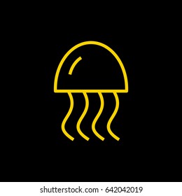 jellyfish line vector icon