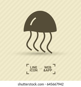 jellyfish line vector icon