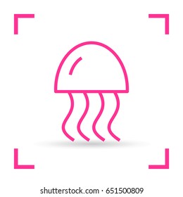 jellyfish line vector icon