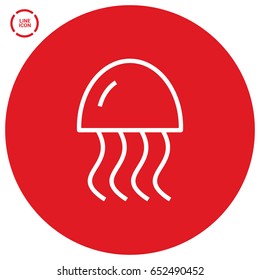 jellyfish line vector icon