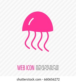 jellyfish line vector icon