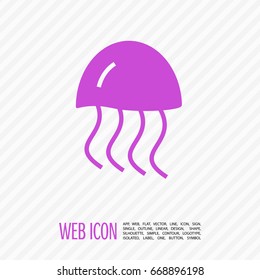 jellyfish line vector icon