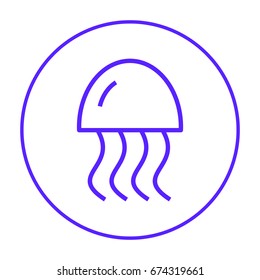 jellyfish line vector icon